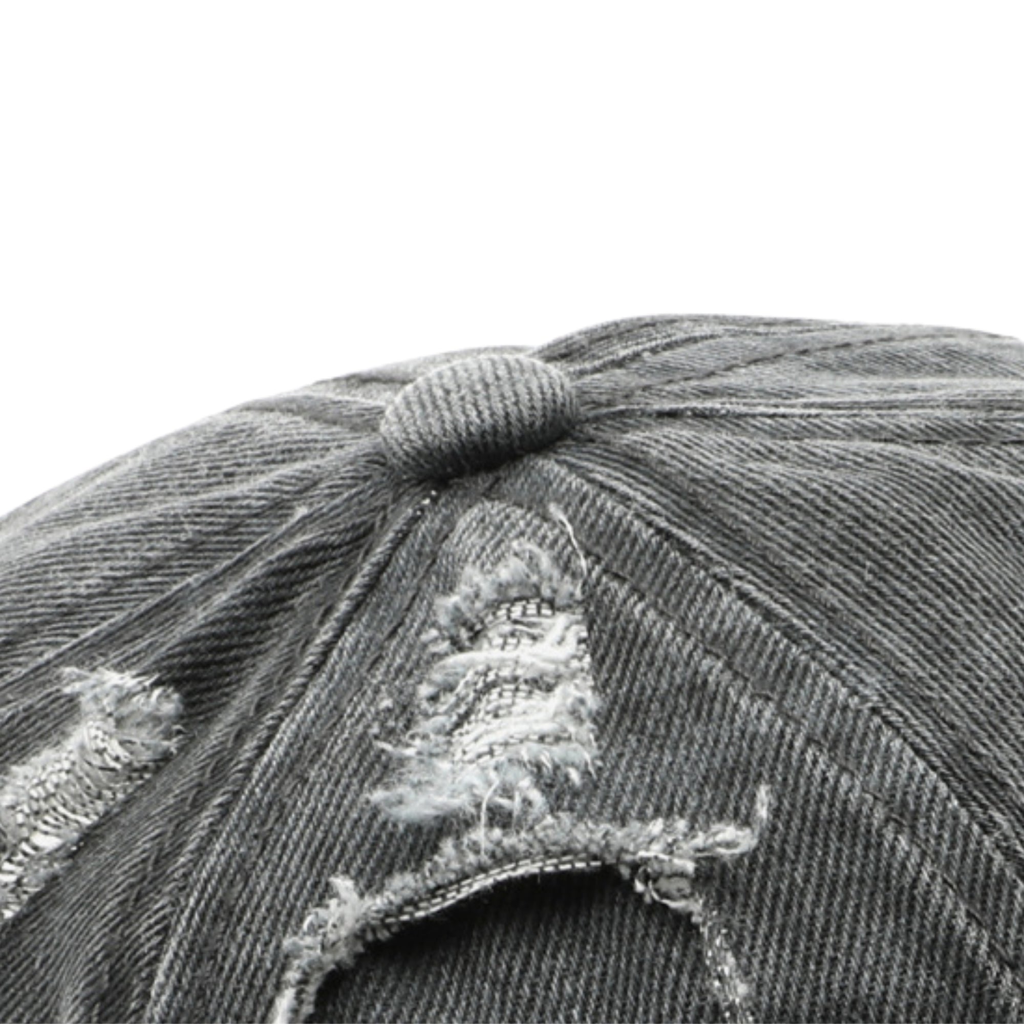 Gray denim baseball cap on a white background