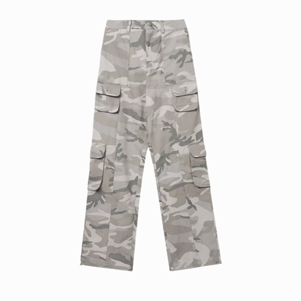 Camouflage pants on a white background