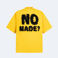 Yellow. The KRUX No Made tee in yellow with textured lettering, shown flat.