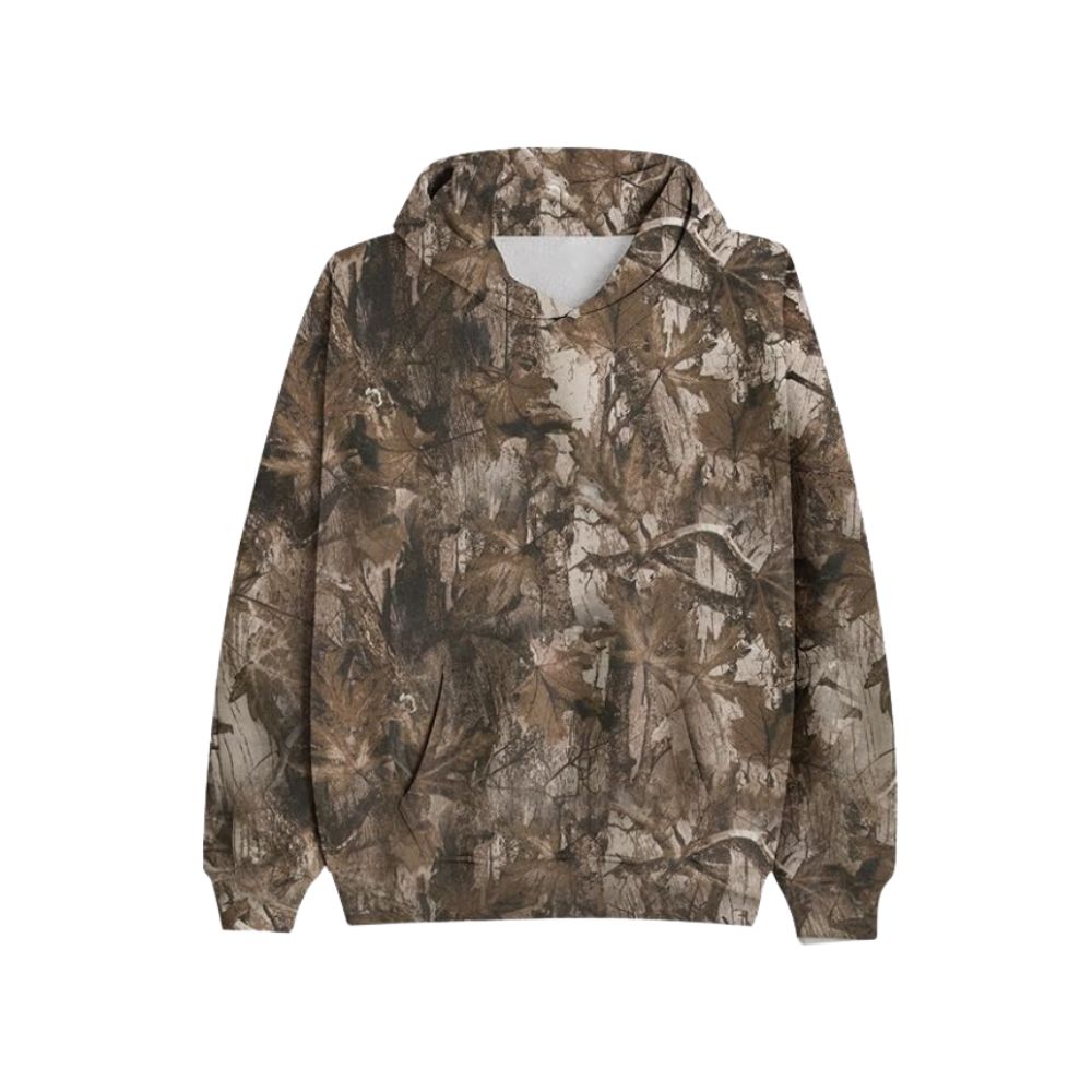 Camouflage hoodie on a white background