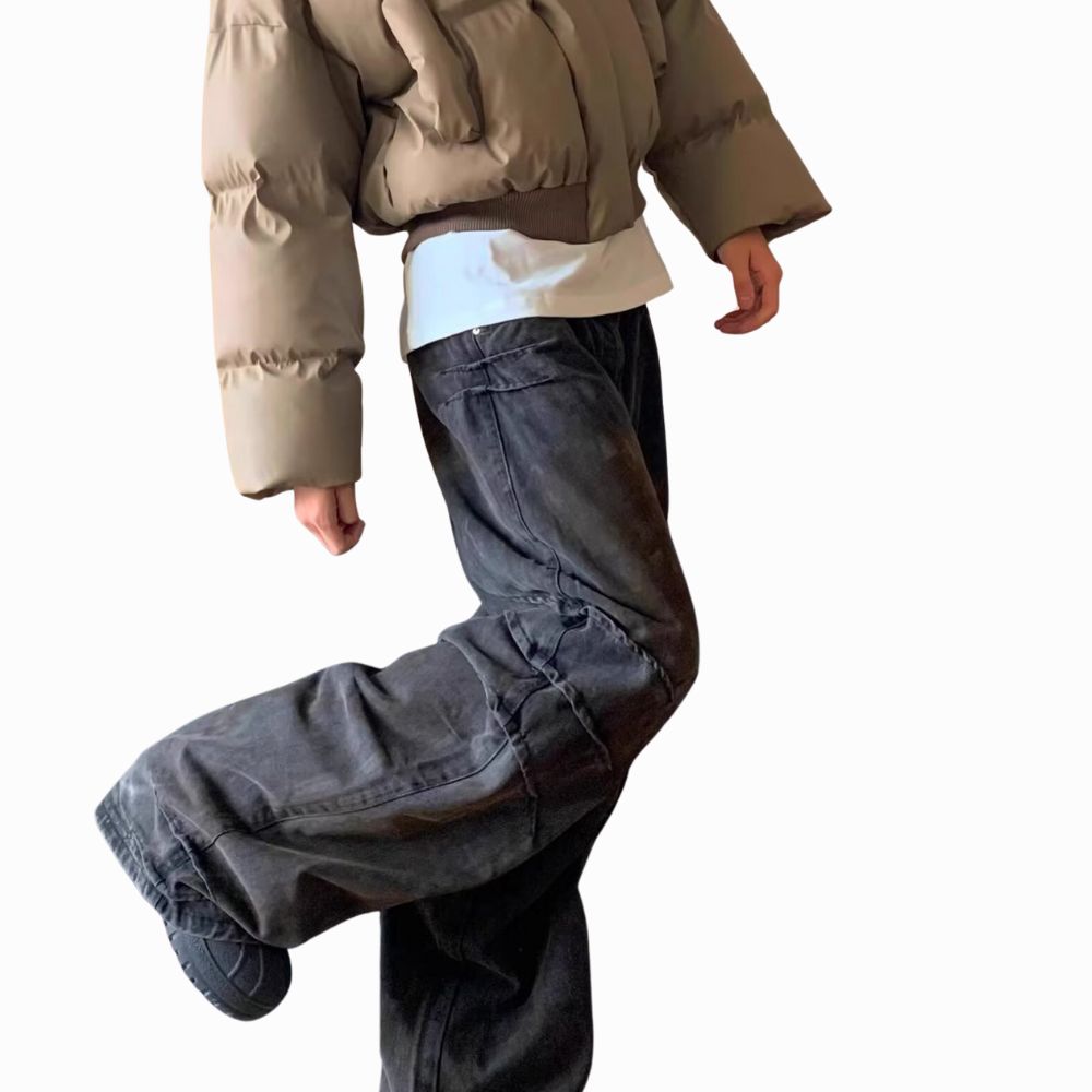 Person wearing a dark pants on a white background