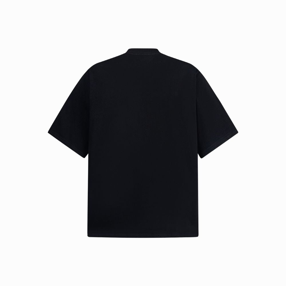 Black t-shirt on a white background