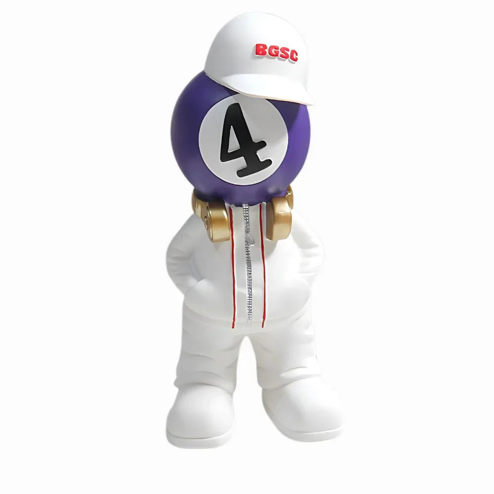 Toy figure with a helmet displaying the number 4 and 'BGSC' on a white background