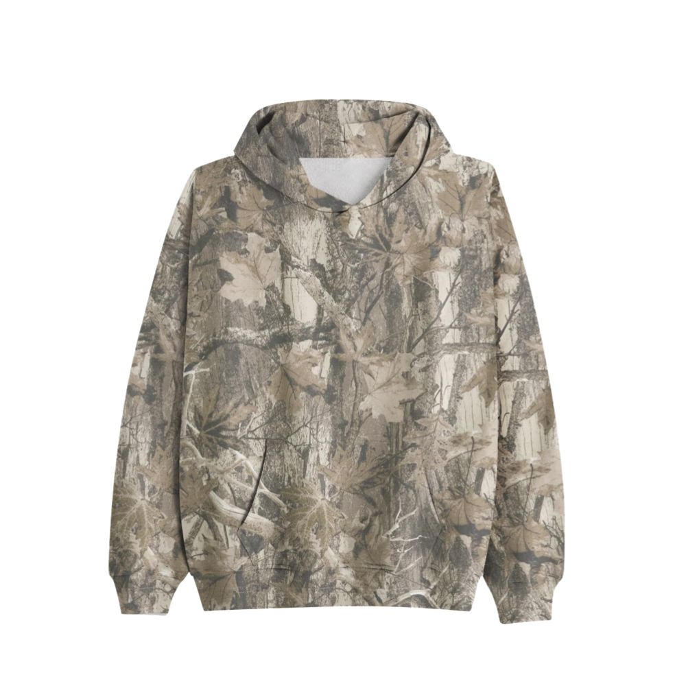 Camouflage hoodie on a white background