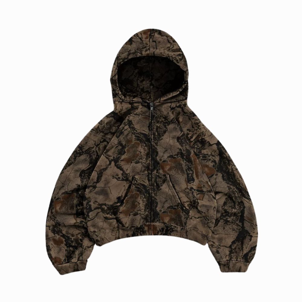 Camouflage hoodie on a white background