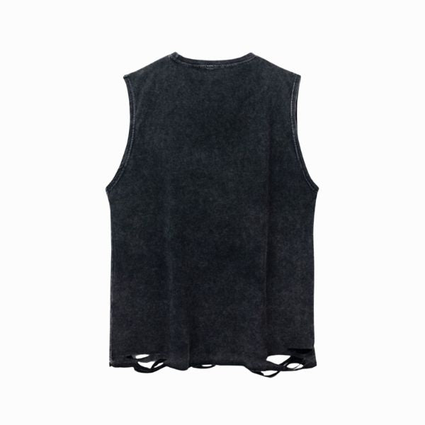 Black sleeveless shirt on a white background