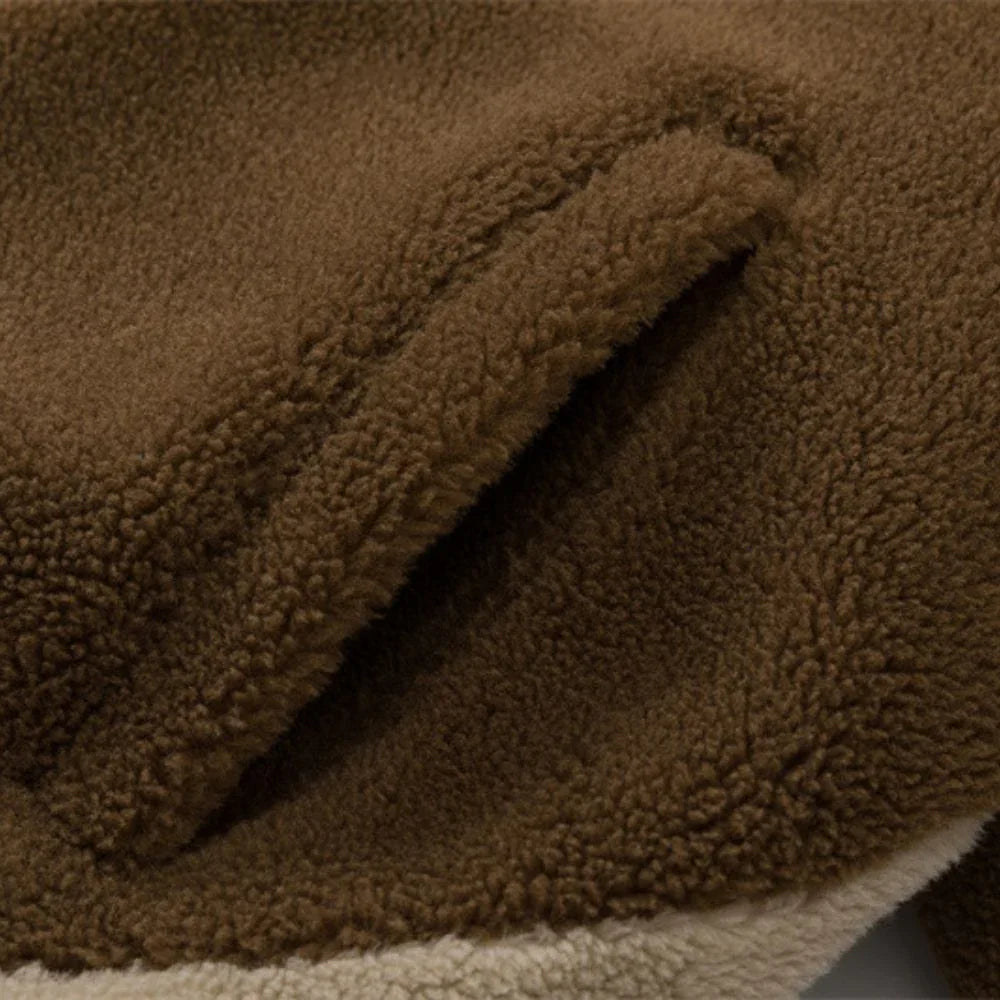 Close-up of a brown textured fabric surface