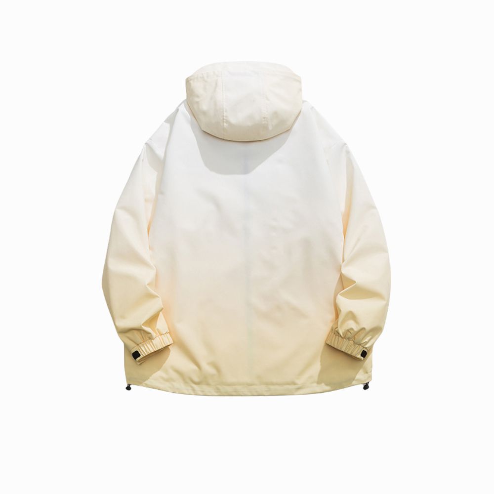 Beige hooded jacket on a white background